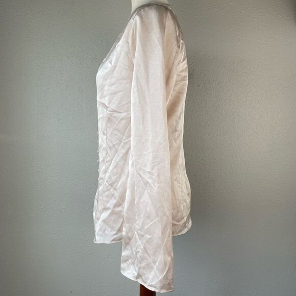 NWT Josie Natori Shimmer Button Down Top Size S - Picture 3 of 7